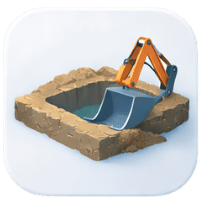 Aushub der Baugrube für den Pool