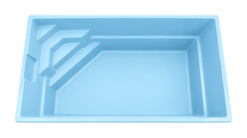 GFK-Pool Helios – Draufsicht mit Ecktreppe
