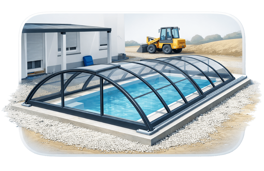 Pool installation with pool enclosure – example of the finished installation